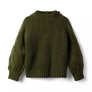 Janie and Jack Forest Green Turtleneck Sweater girl